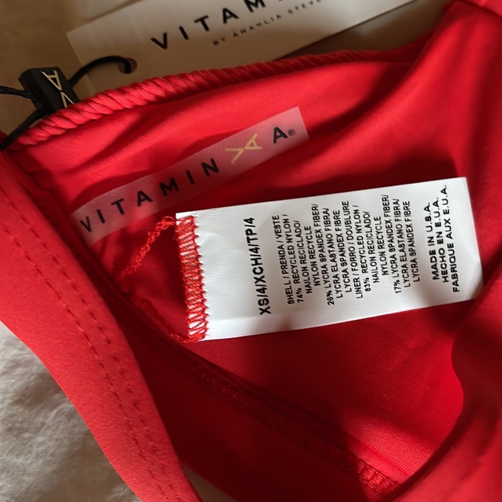 Vitamin A red bikini top size xs style in moss orange - Picture 5 of 5